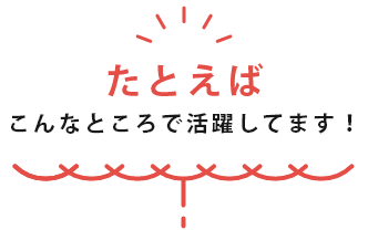 こんなのころで活躍しています！
